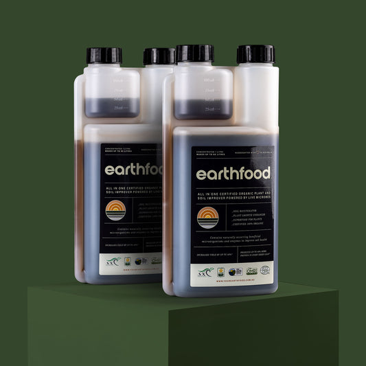 Earthfood 2 Litres (Twin Pack) Organic Biofertiliser + Soil Conditioner
