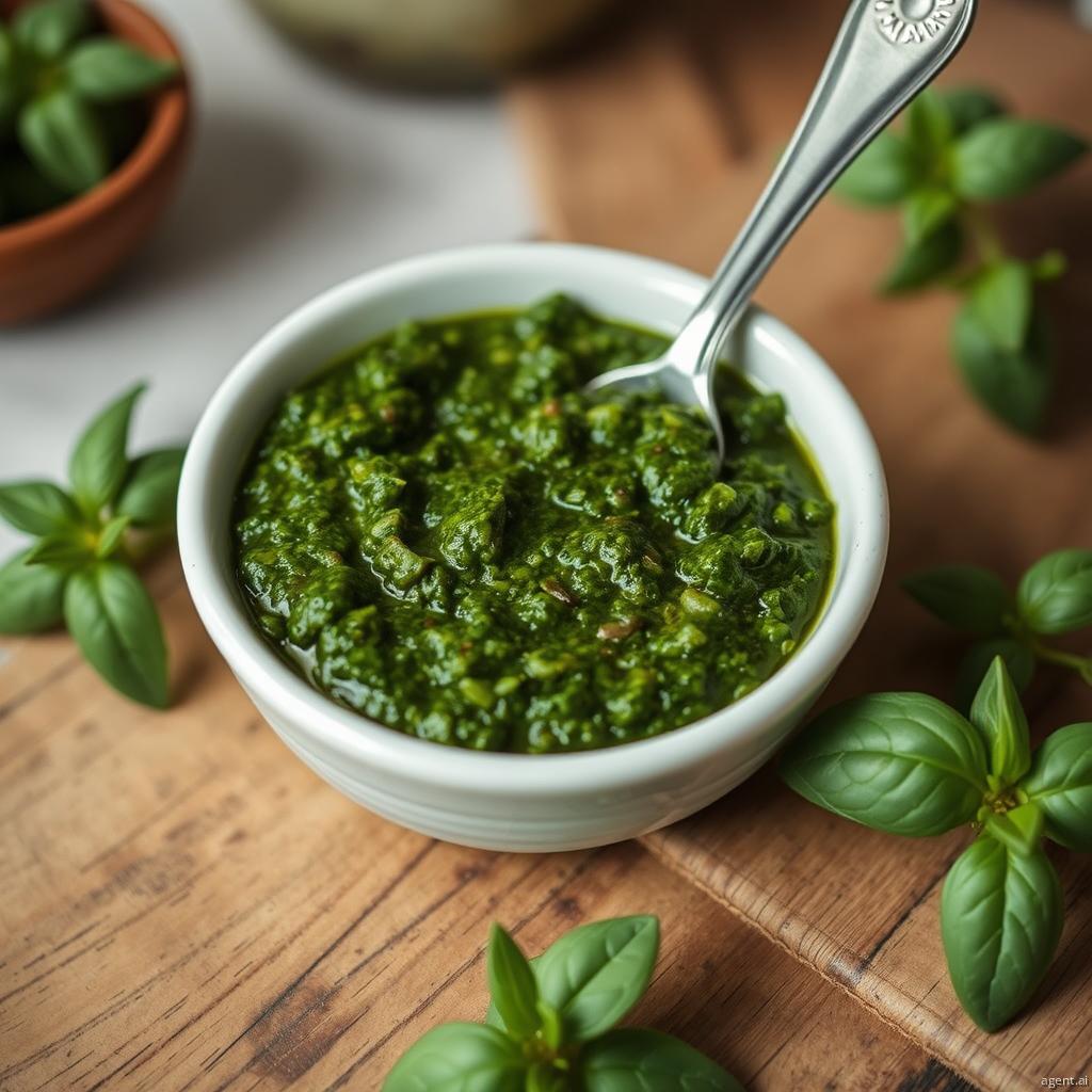 Purslane and Basil Pesto